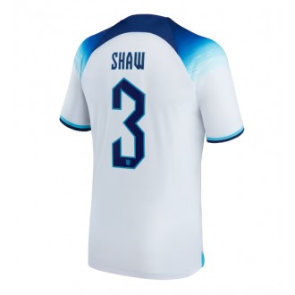 Herren Fußballbekleidung England Luke Shaw #3 Heimtrikot WM 2022 Kurzarm